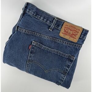 Levi's 550 Size 46x32 Blue Denim Jeans Regular Fit Straight Leg Red Tab